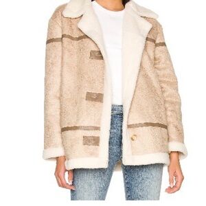 Line & Dot Beige Cream Teddy Jacket